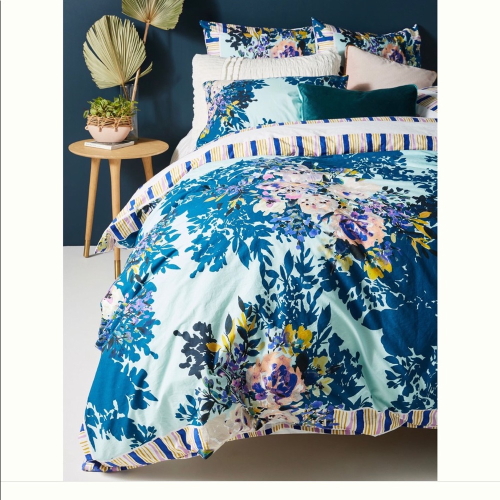 Anthro Jeweled Garden Duvet and Shams